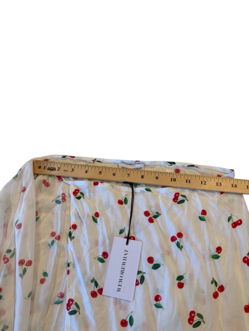 WeWoreWhat White Cherry-Print Wrap Skirt Cover Up NEW Size Small - Picture 5 of 14